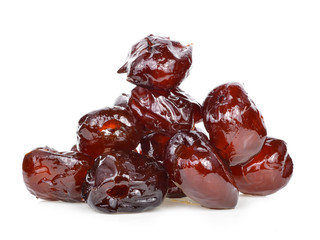  Sweet dried Chinese Jujube on the white background