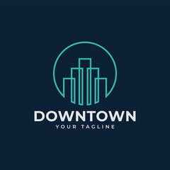Circle Cityscape, Skyscraper, Skyline, Building, Town Logo Design