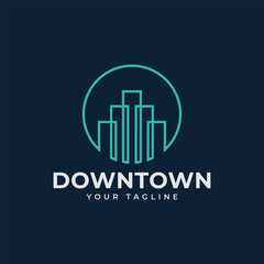 Circle Cityscape, Skyscraper, Skyline, Building, Town Logo Design