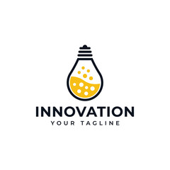Light Bulb Lamp and Lab Science, Creative, Innovation Logo Design