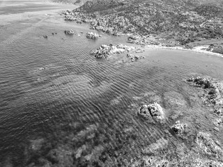 Sardinian coast and sea, aerial view