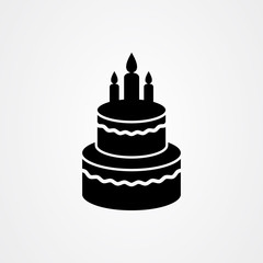 Birthday cake icon logo vector design