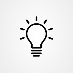 Bulb lamp icon logo vector design