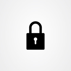 Padlock or lock icon vector. safe and security symbol.