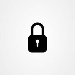 Padlock or lock icon vector. safe and security symbol.