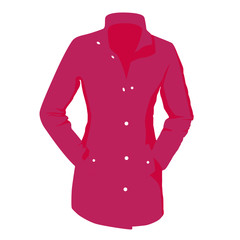 Coat women pink realistic vector illustration isolated