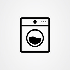 Washing machine icon logo vector design