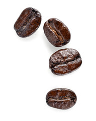  coffee beans isolated on white background
