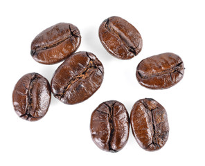  coffee beans  isolated on white background