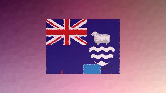 Falkland Islands (Malvinas) Flag ISO:FK dissolving techno tessellated looping pulsing polygons
