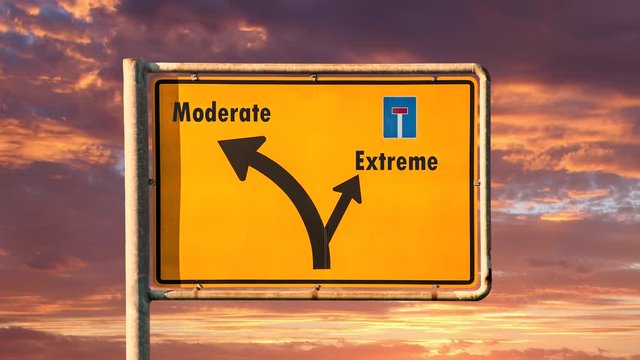 Street Sign the Way to Moderate versus Extreme