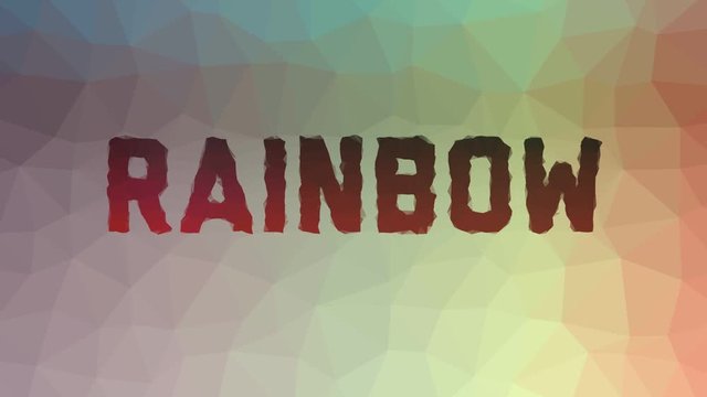 Rainbow appearing technological tessellated looping animated polygons