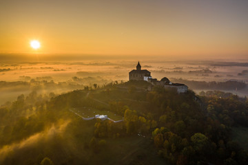Kunetice Mountain sits in a plain, above which it rises 82 meters (305 m above sea level). Geologically, the mountain is a laccolith, dating from the Cenozoic era. Toward the end of the 19th century.	