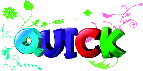 Quick colorful celebration word, illustration word