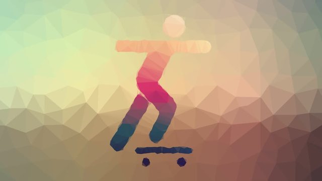 skateboarding fade technological tessellation looping moving polygons