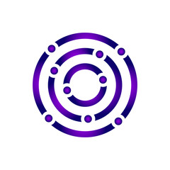 Abstract colorful circle logo design vector graphic element template. Business, company, concept, curve, cycle, decor, digital, emblem, figure, flow, geometric. Vector Illustration. EPS 10