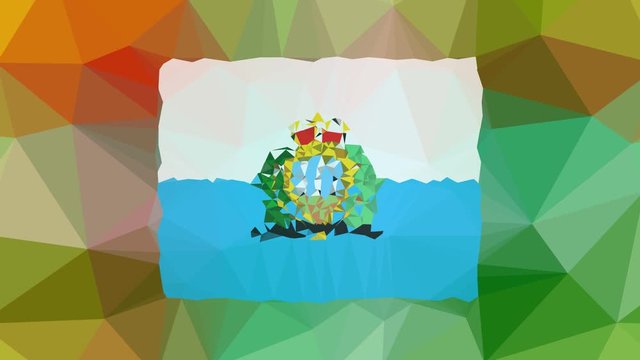 San Marino Flag ISO:SM dissolving strange tessellating looping moving triangles