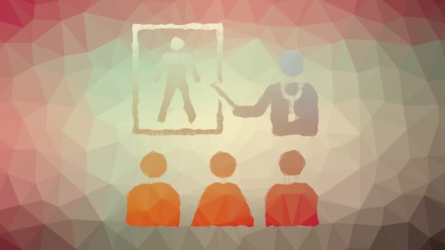 health education doctor care hospital medicine person teacher appearing weird tessellated looping pulsing triangles