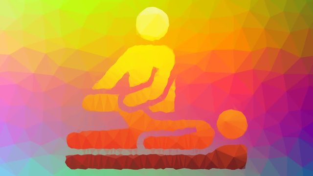 physical therapy health care hospital medicine person sports appearing strange tessellated looping moving polygons