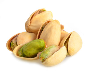 Pistachio isolated on white background.