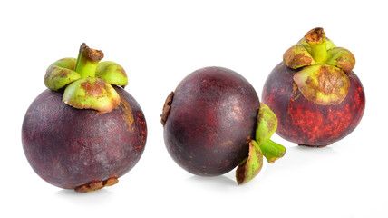 mangosteen isolated on white background.