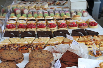 Sweets and food in the market