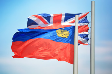 Liechtenstein and UK flags