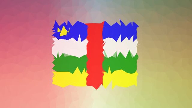 Central African Republic Flag ISO:CF fade strange tessellated looping pulsing triangles
