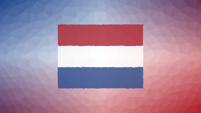 Caribbean Netherlands Flag ISO:BQ appearing strange tessellation looping moving polygons