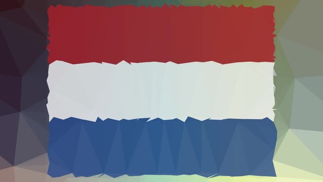 Caribbean Netherlands Flag ISO:BQ fade technological tessellating looping pulsing triangles