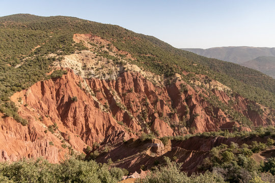 Mountainous landscape in Tizi ait Barka, Morocco.