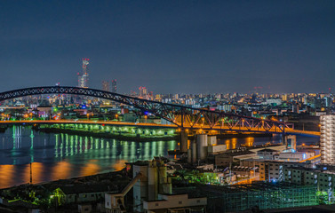 大阪の都市風景　夜景