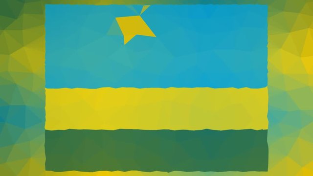 Rwanda Flag ISO:RW fade weird tessellated looping moving polygons