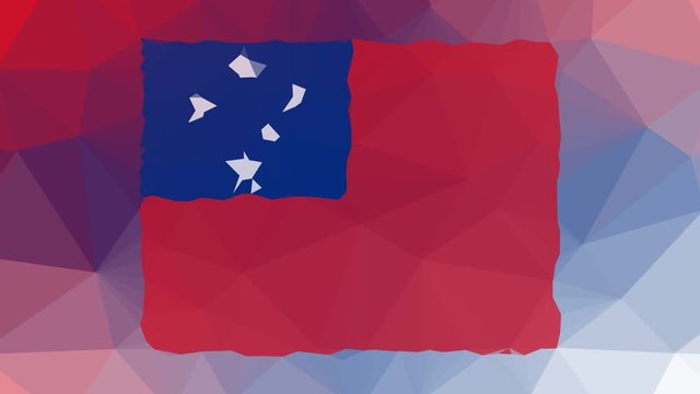 Samoa Flag ISO:WS fade modern tessellating looping animated triangles
