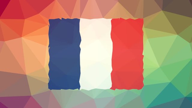 Wallis and Futuna Islands Flag ISO:WF fade weird tessellated looping moving polygons