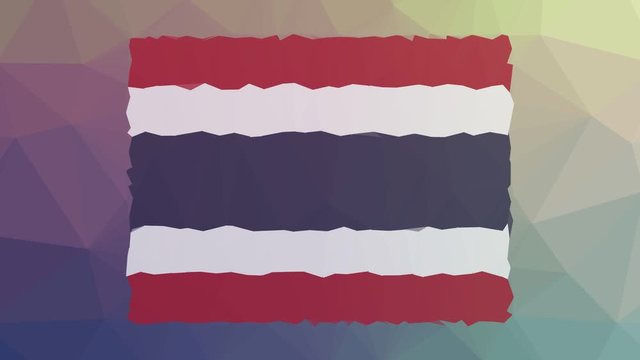 Thailand Flag ISO:TH appearing weird tessellation looping pulsing triangles