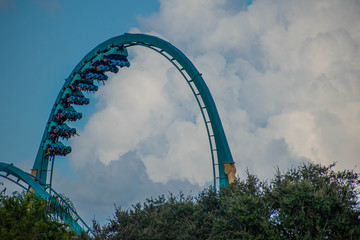  People having fun loop in amazing rollercoaster 65