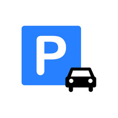 Car parking icon template. Vector sign isolated on white background.