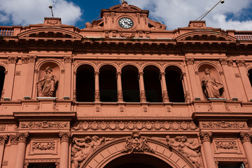 The Pink House (Casa Rosada) also known as Government House (Casa de Gobierno) is the executive mansion and office of the President of Argentina. Buenos Aires, Argentina