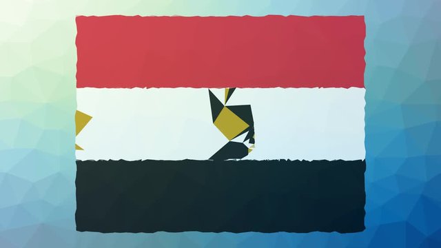 Egypt Flag ISO:EG dissolving modern tessellating looping animated triangles