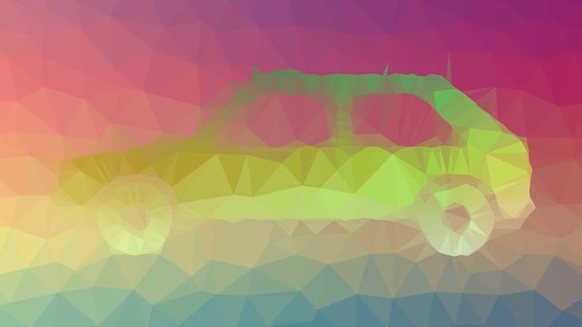 car alt dissolving technological tessellated looping pulsing triangles