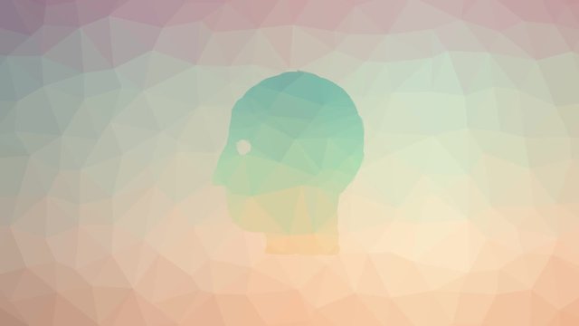 head dissolving techno tessellating looping animated polygons