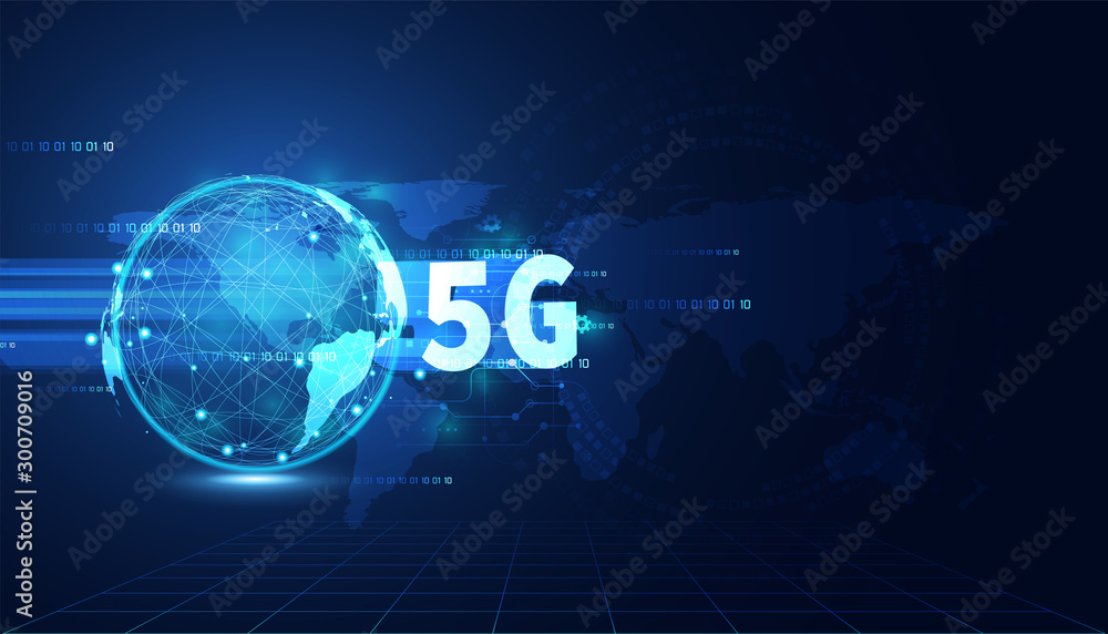 Poster 5g wireless internet technology concept background wifi communication connection and business with g