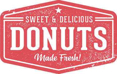 Vintage Fresh Donuts Sign for Bakery - 300709063