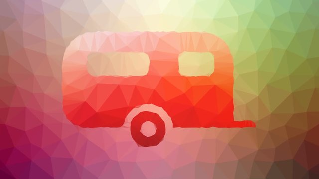 camper trailer dissolving modern tessellating looping pulsing polygons