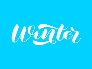 Winter brush lettering. Vector illustration for card or banner