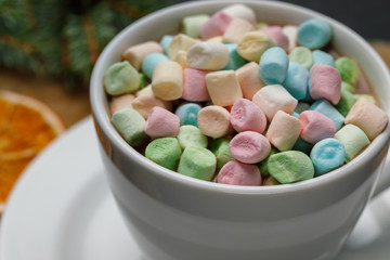 Marshmello with Cocoa in a Mug