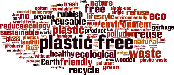 Obraz premium Plastic free word cloud