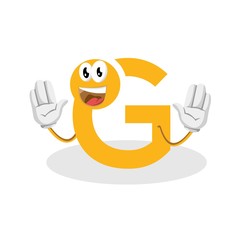  Logo icon Letter G. Initial letter G Design Smile vector.