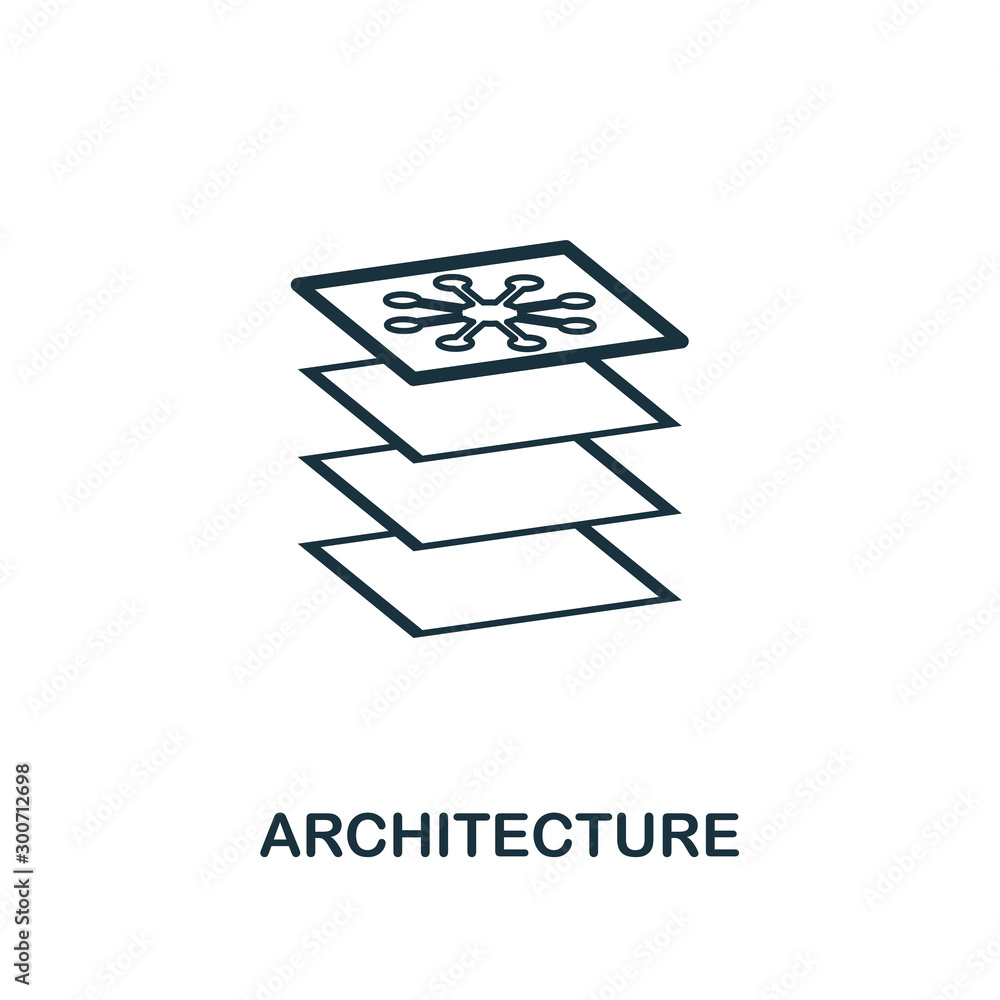 Poster architecture icon outline style. thin line creative architecture icon for logo, graphic design and m